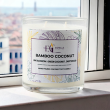 Load image into Gallery viewer, Coconut soy candle
Lime blossom, green coconut, driftwood 