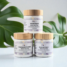 Load image into Gallery viewer, Estelle Creates Luxurious body butter handmade, plant based skincare , pomegranate mango black butterfly, Havana Nights