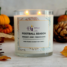 Load image into Gallery viewer, Football Candle Bergamot honey tobacco leaves