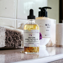 Load image into Gallery viewer, Self Care Herbal infused body oil 4oz