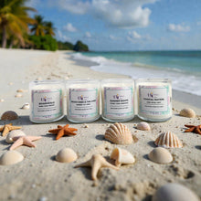 Load image into Gallery viewer, Coconut soy candles, beach vibes and tan lines, boardwalk, coastal waters, summer nights