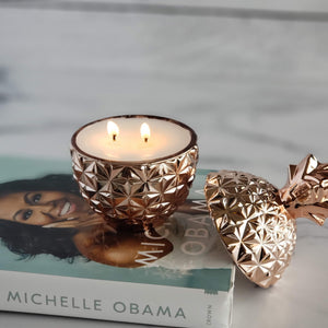 Rose Gold Pineapple Candle 6oz - Estelle Creates