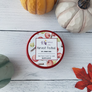 Harvest Festival Coconut Soy Candle Tin 6oz - Estelle Creates