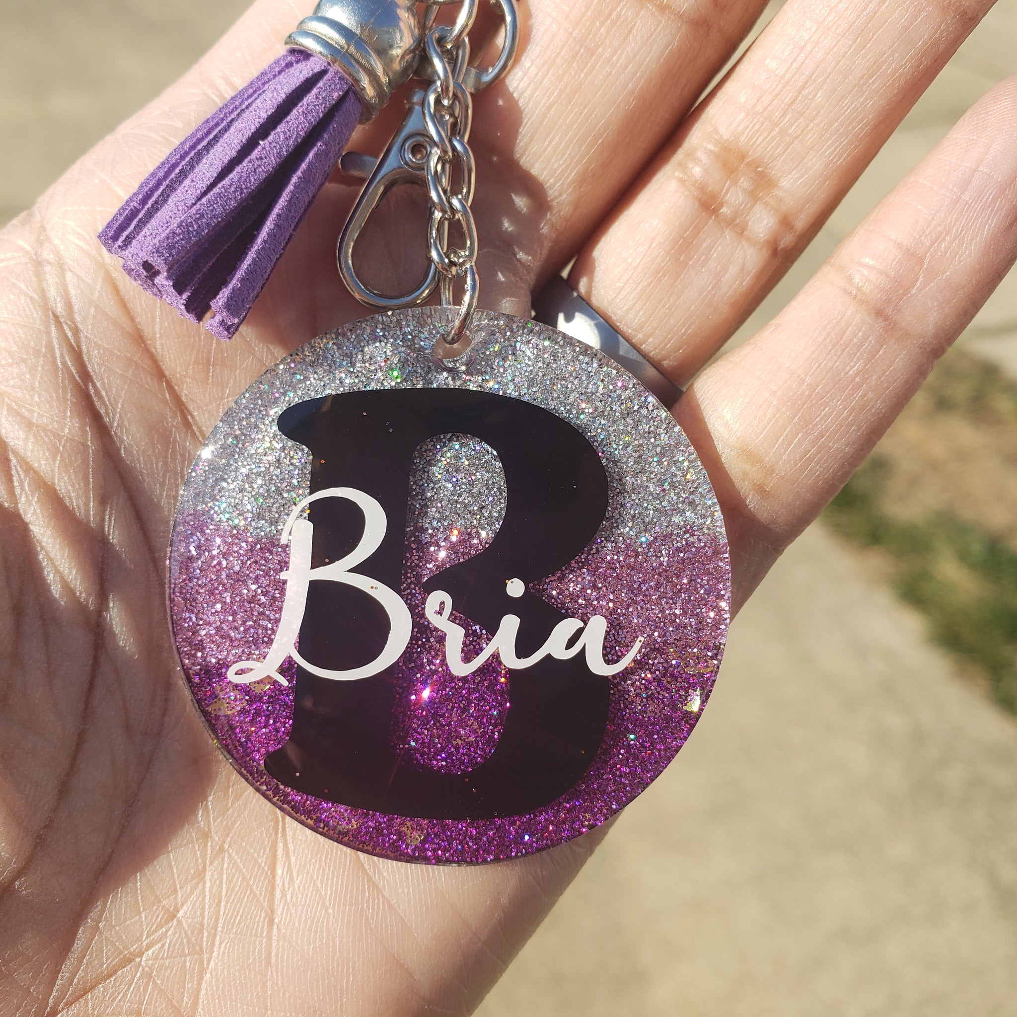 Personalized Name Keychain Glitter Keychain Bling Keychain 