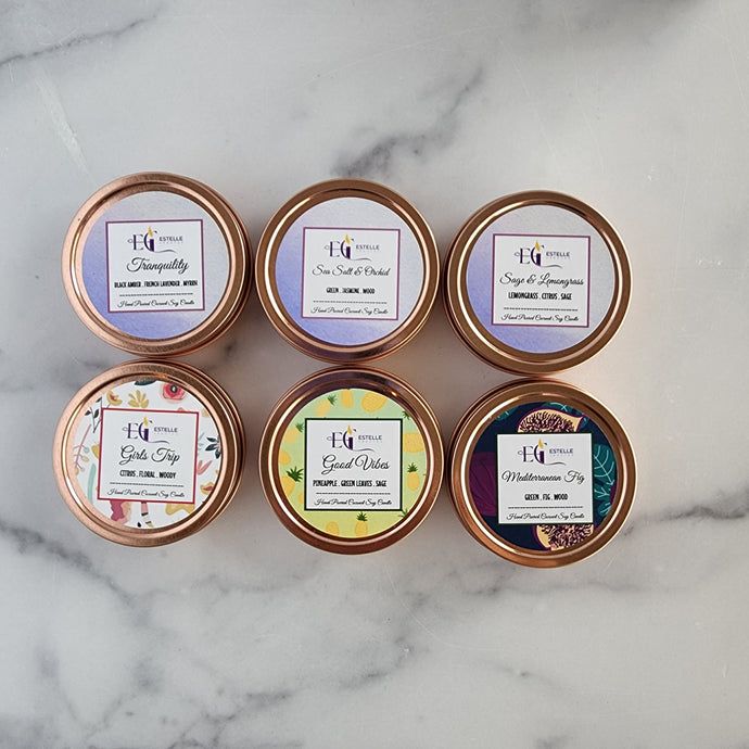 2oz Rose Gold Candle Tin | Travel Candle