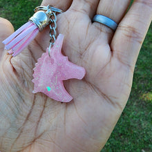 Load image into Gallery viewer, Pink Glow Unicorn Keychain