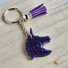 Load image into Gallery viewer, Pink Glow Unicorn Keychain