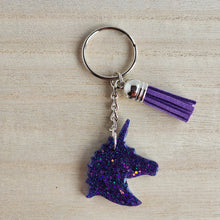 Load image into Gallery viewer, Pink Glow Unicorn Keychain