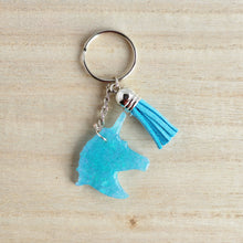 Load image into Gallery viewer, Pink Glow Unicorn Keychain